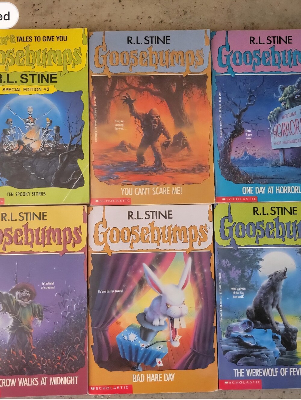 Vintage Goosebumps R.L. Stine Book Lot of 6 1990s Scholastic